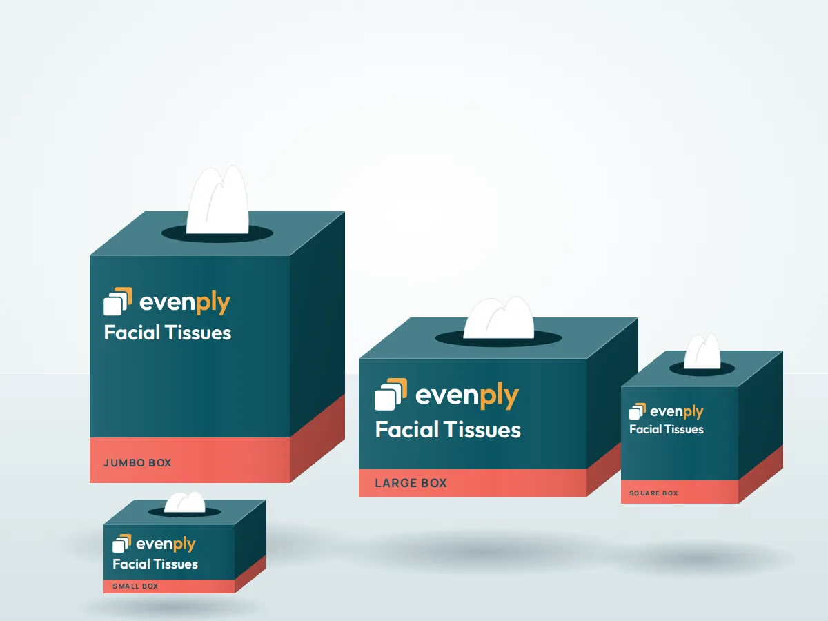 Evenply facial tissue box